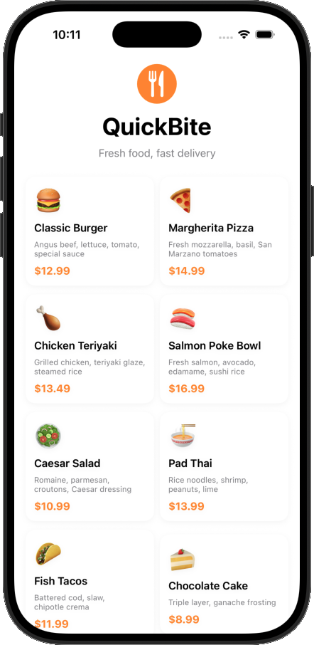 Milq Food Ordering screenshot